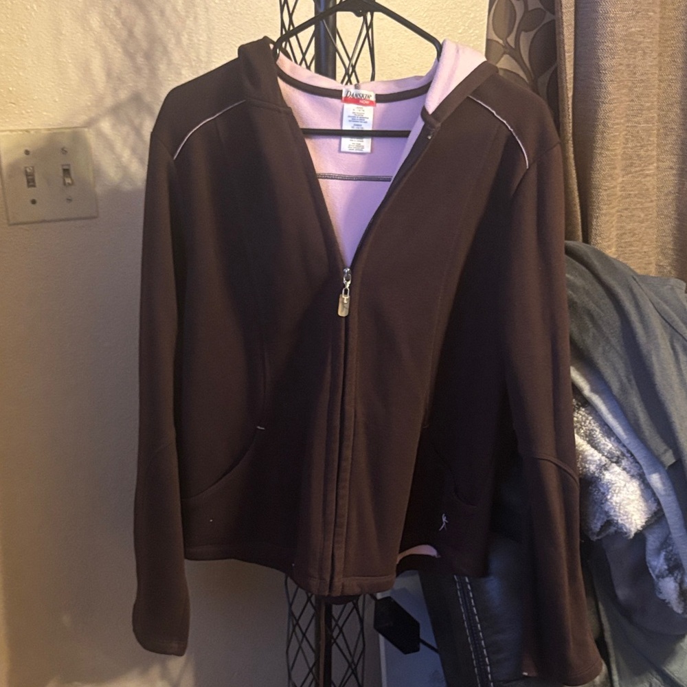 PAWZ Chocolate Brown Jacket with Soft Pink Interior